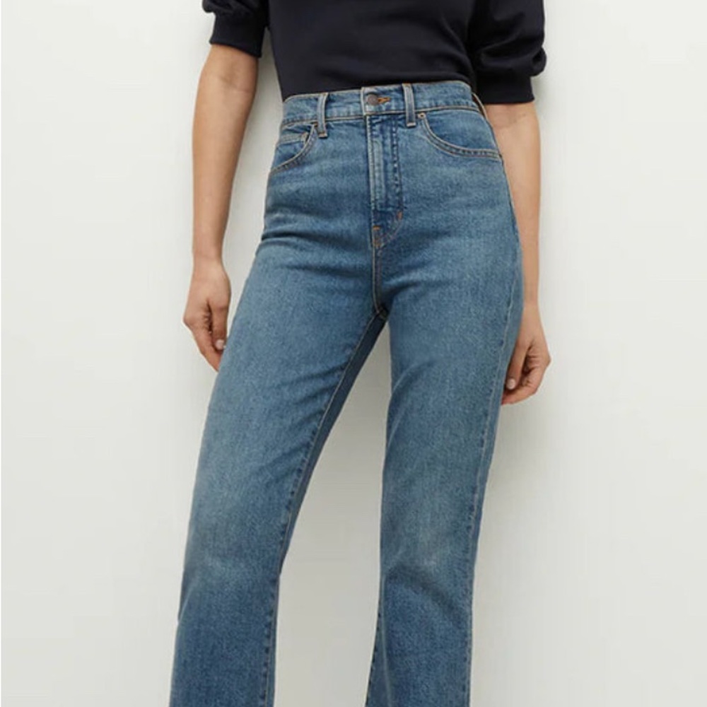 Veronica Beard High Rise Blue Jeans Classic Straight-Leg